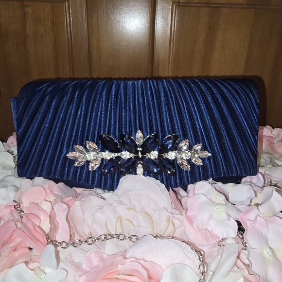 Jessica McClintock Blue Evening Bag - Picture 1 of 5